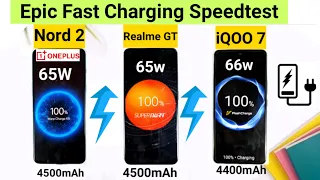 Oneplus Nord 2 vs iQOO 7 vs Realme GT Charging speedtest Comparison After Software Updates 🔥🔥🔥