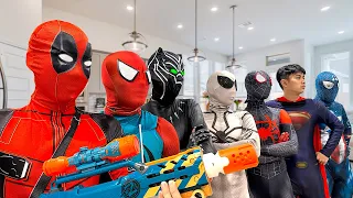 What If All SuperHero in 1 HOUSE ?? | Hey All SuperHero , Go To Trainning Nerf Gun ! ( Live Action )