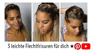 Gretchenzopf ♥ 3 leichte und schöne Frisuren mit flechten ★ Auch für Anfänger