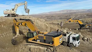 Terex With Vibro Ripper & Caterpillar 385C Loading Dumpers - Sotiriadis/Labrianidis Mining Works -4k