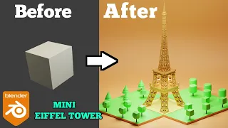 Make a 3D EIFFEL TOWER in Blender | Low Poly 3D Modeling Process | Blender 3.3