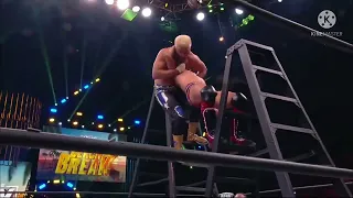 Cody Rhodes and Sammy Guevara cross rhodes off top of ladder