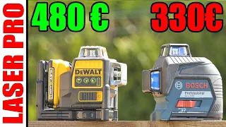 Niveau laser Bosch Professional GLL 3-80 + DeWalt DCE089D1G-QW + POPOMAN laser level 3X360°