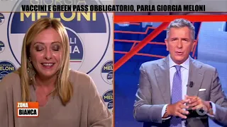 Giorgia Meloni interviene in diretta a Zona Bianca. Assolutamente da non perdere!