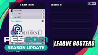 PES 2021 Eredivisie League Rosters