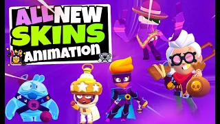 2 NEW BRAWLERS! BELLE, SQUEAK | ALL SKIN ANIMATIONS😈 - Brawl Stars Season 6