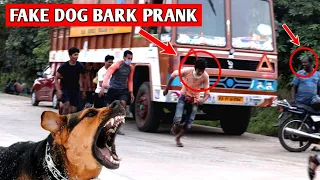 FAKE DOG BARK PRANK - epic reaction!!!!!!😂😂😂