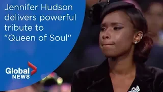 Aretha Franklin funeral: Jennifer Hudson soulful tribute