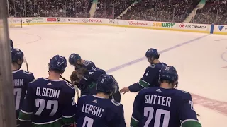 Front row footage of Brock Boeser carried off season ending injury