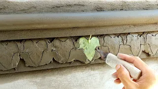 The idea of ​​using real leaves to decorate neoclassical cement moldings