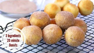 Cinnamon Sugar Coated Doughnuts - 3 ingredients 10 Minutes