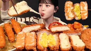 Crispy Cheddar Cheese Sweet Potato Pork Cutlet and Deep-Fried Shrimp Curry Mukbang ASMR