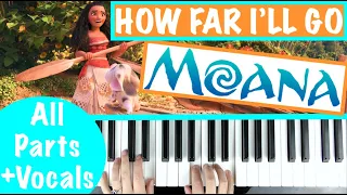 How to play HOW FAR I'LL GO - Moana (Auli'i Cravalho) Piano Chords Accompaniment Tutorial