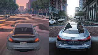 GTA V: 2013 vs 2023 - Side by Side Graphics Comparison - Ray Tracing Graphics Gameplay [PC MODS]