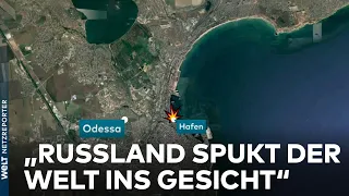 SCHOCK IN UKRAINE: Zwei Kalibr-Marschflugkörper treffen Hafenanlagen in Odessa