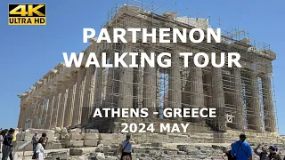 Walking Tour to Parthenon Acropolis - Athens Greece - May 2024 [4K]