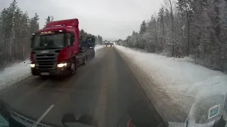 Фура на встречке, еле разошлись, без ДТП