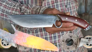 KNIFE MAKING/MAKING A KNIFE FROM RUSTY MOTORCYCLE SPROCKET