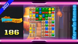 Homescapes Level 186 - Hard Level - No Boosters - 60 moves (2021)