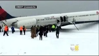 Plane Skids Off Runway At LaGuardia Airport