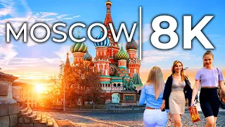 🍑🔥 Moscow in 8K Video ULTRA HD HDR 60FPS Russian Beauty 🇷🇺 Tour