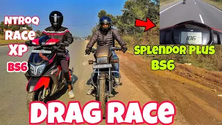 Tvs Ntorq 125 Race Edition Bs6  Vs Splendor plus Bs6 Drag Race ⚡💥#dragrace 🔥