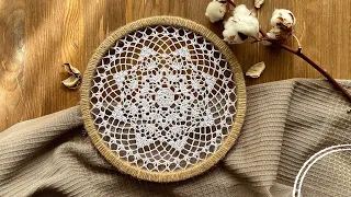 The panel is CROCHETED. We crochet a very beautiful doily and pull it on the FRAME.