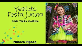 Vestido Festa Junina Luxo  Preta  Infantil