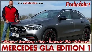 Mercedes GLA 250 Edition 1 (2020) 165 kW (224 PS) Neu Review Test Extras Verbrauch Preis AMG Deutsch