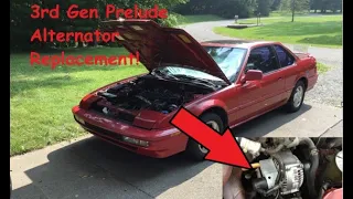 3rd Gen Honda Prelude Alternator and Crank Pulley Replacement. No More Battery light!