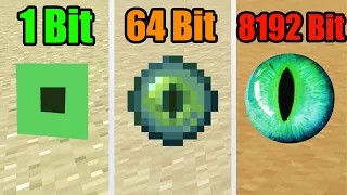 minecraft for 1 Bit vs 64 Bits vs 8192 Bits