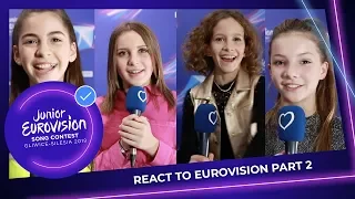 Junior Eurovision stars REACT to Eurovision - Part 2