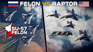 4 vs 4 | F-22 Raptor Vs Su--57 | The Best 5th Gen Fighter | Digital Combat Simulator | DCS |