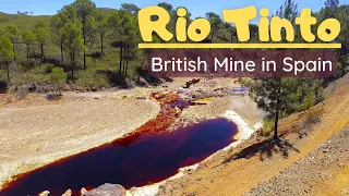 British Mining railway in Spain - Rio Tinto, Parque minero.4K Walk tour. Martian landscape in Huelva