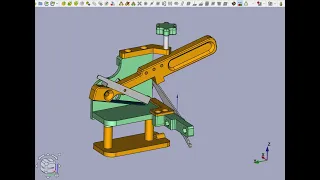 FreeCAD. 11# Машинка для нарезки бахромы "Quilling Fringer". Толкатель и прижим из лезвия. Сборка