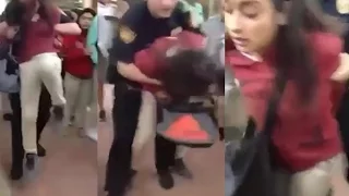 Cop body-slams 12-year-old girl on camera