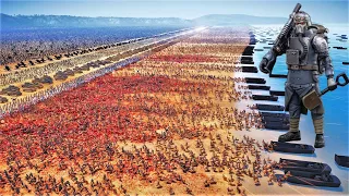 6,000,000 DEATH KORPS with SHOVELS vs HUMAN ARMY Beach Defenses - Ultimate Epic Battle Simulator 2
