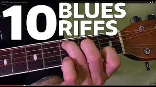 10 MUST LEARN BLUES RIFFS!! Guitar Lesson