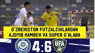 O'zbekiston 6-4 Qozog'iston. Futzal Super G'alaba. O'rtoqlik Uchrashuvi. Uzbekistan 6-4 Kazakhstan.