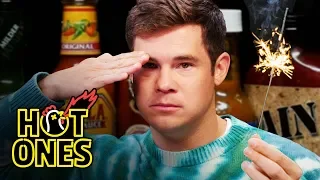 Adam Devine Gets Patriotic While Eating Spicy Wings | Hot Ones