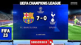 FC Barcelona 7 - 0 Tottenham Hotspurs - UEFA Champions League  #games #fifa #fifa23