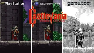 Castlevania: Symphony of the Night [1997] PS1 vs Saturn vs Game.com (Graphics Comparison)