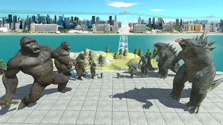 Growing King Kong Rescue Goro From Growing Godzilla 2014 - Animal Revolt Battle Simulator