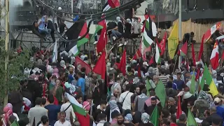 Water cannon and tear gas used against protesters near US embassy in Beirut