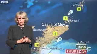 Prince Charles's wife Camilla, Duchess of Cornwall, turns BBC weather presenter