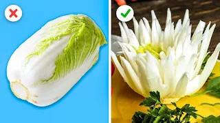 30 WAYS TO CARVE VEGETABLES || 5-Minute Recipes To Cut Like A Pro!