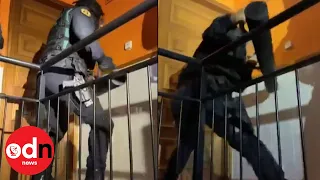 Incredible Raid Fail: Spanish Officers REALLY Struggle to Break Down Door