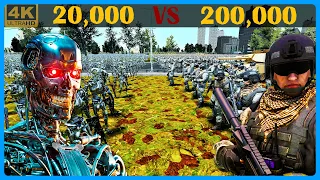 20,000 Terminators VS 200,000 Modern Army - Epic Battle - UEBS2 [4k]