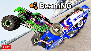 🔴 NASCAR vs. Monster Trucks // BeamNG Drive LIVE