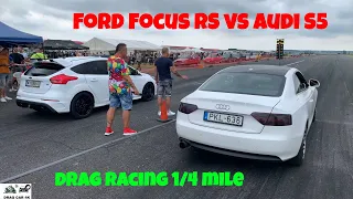 Ford Focus RS vs Audi S5 drag racing 1/4 mile 🚦🚗 - 4K UHD